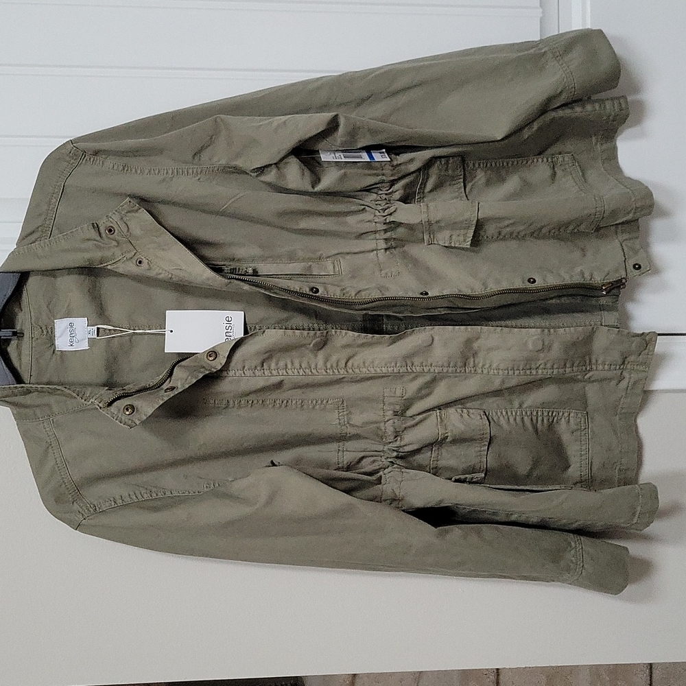 Kensie Jeans Utility Jacket in Green